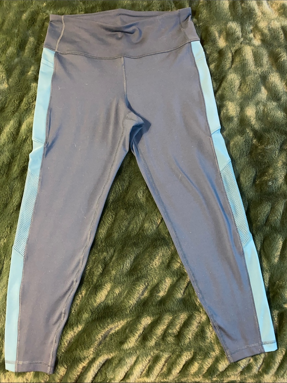 Old Navy Navy Leggings with Light Blue Side Panels